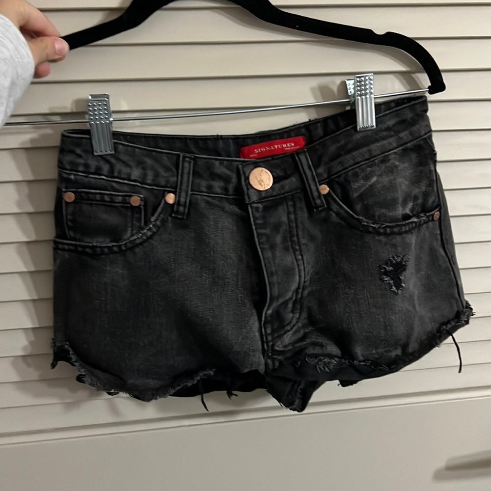 Black jean shorts